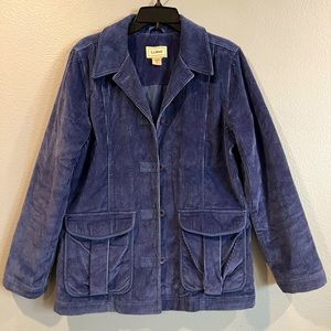 LL Bean Women's Corduroy Barn Coat   Indigo Jacket Thinsulate